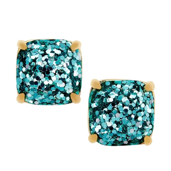 kate spade Jewelry - KATE SPADE • Teal Green Squared Away Glitter & Glee Earrings